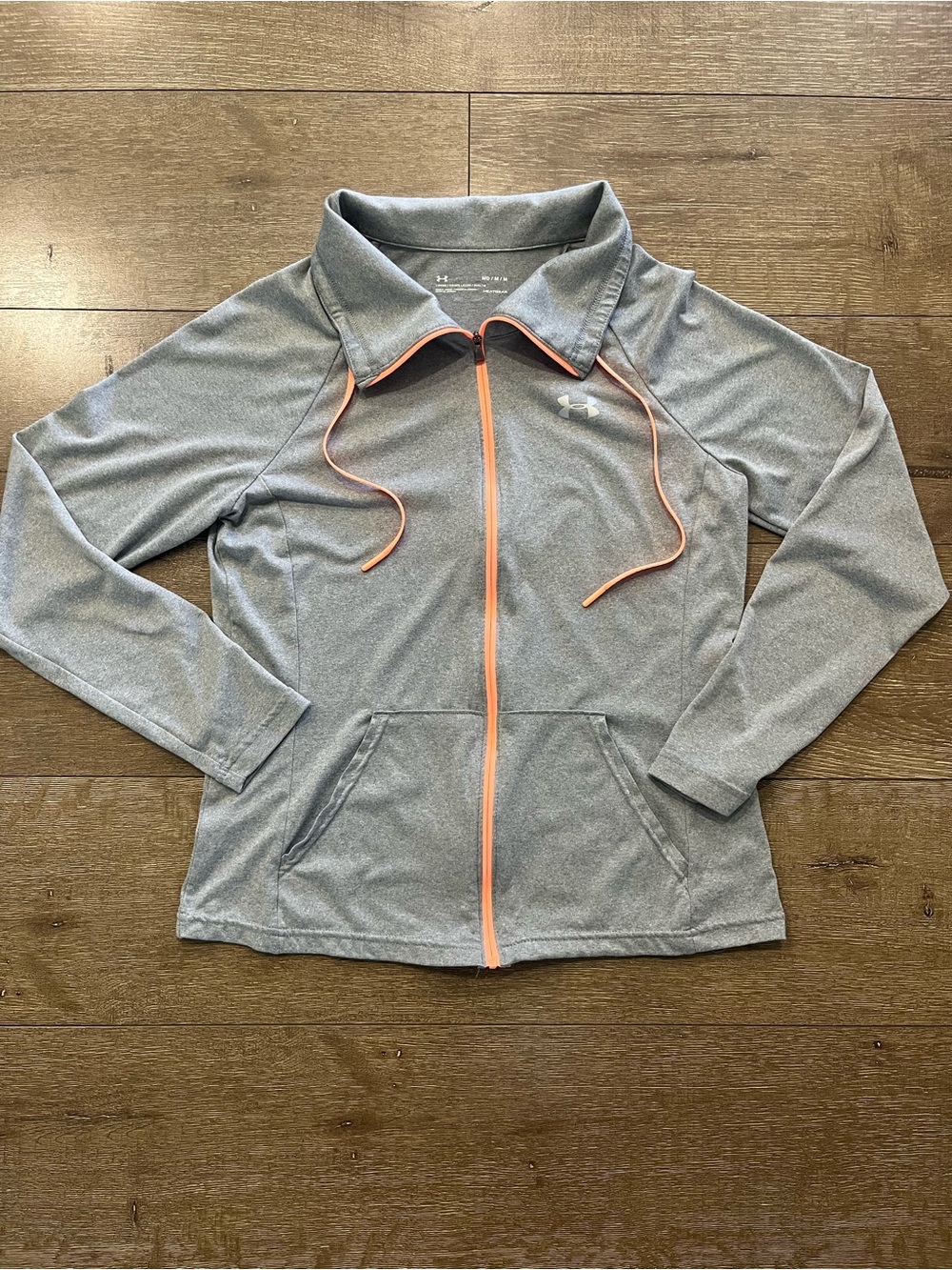 Under Armour Women's Gray Zip Jacket with Coral Trim